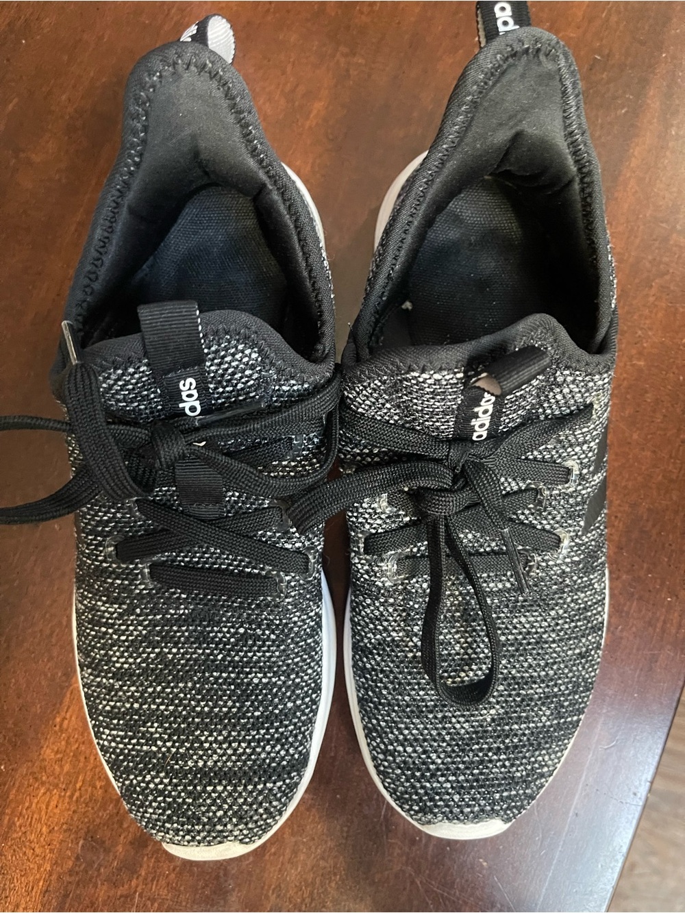 adidas Women’s Black & White Knit Athletic Sneakers